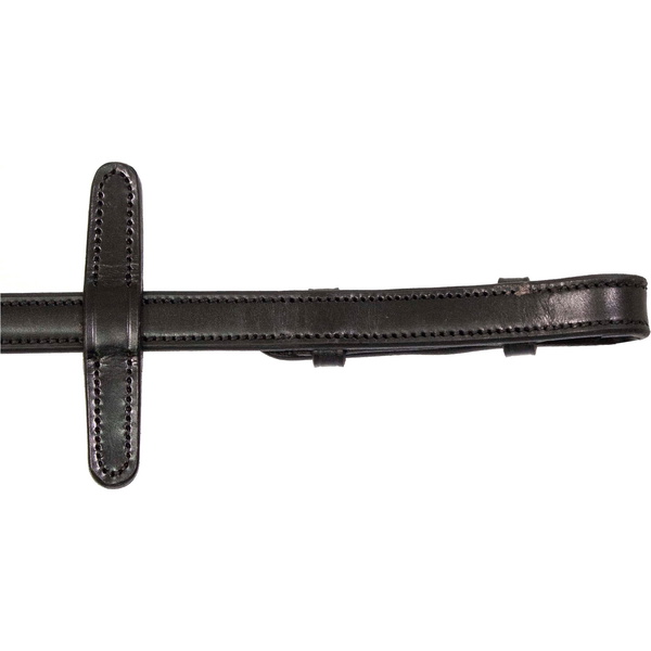 Henry James Saddlery Xtreme Eventer Hybrid Caoutchouc Reins Avec Arrêts En Cuir RR7 - Black